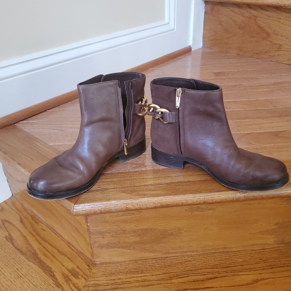 Sam Edelman Brown Leather Chain detail  Boots